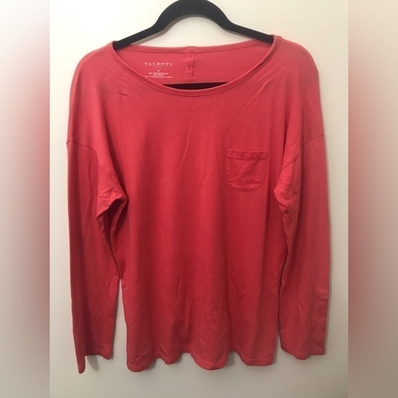 𝅺TALBOTS Womens Cotton Blend Crewneck 3/4 Sleeve Tunic Top Size Medium - Picture 3 of 12